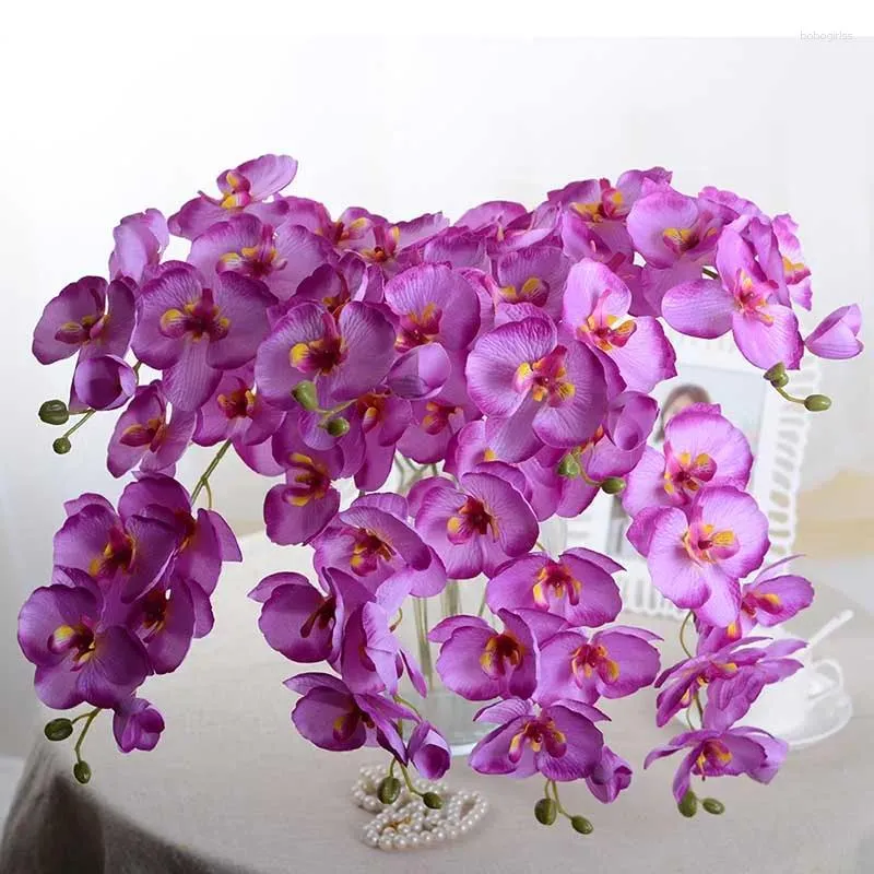 Fleurs décoratives en soie papillon artificiel orchidée fausse fleur florale de papillon pour décoration de mariage à la maison