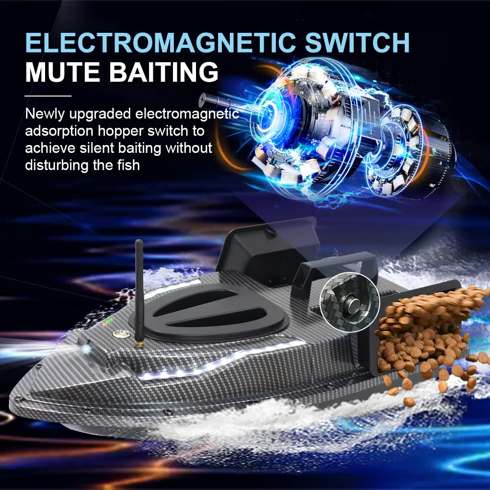 53CM 40 GPS Positioning Electric Remote Control Fishing Boat 500M LCD Screen Fixed Speed Cruise 2 Hopper High Speed RC Bait Boat