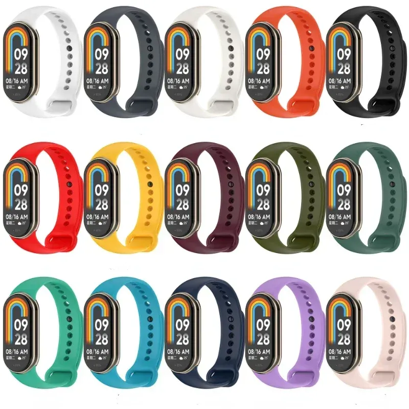 Xiaomi Mi Band 8 Yedek Bilezik için Silikon Kayış Xiaomi Mi Band 8 Sport Wriststrap Smart Watch Band Aksesuarları