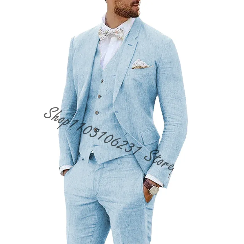 Tailor-made Men's Linen Suit Set Slim Fit 3-Piece Jacket Vest Pants for Beach  Wedding Prom Party from Dhgate Patio Benches - price 78.44