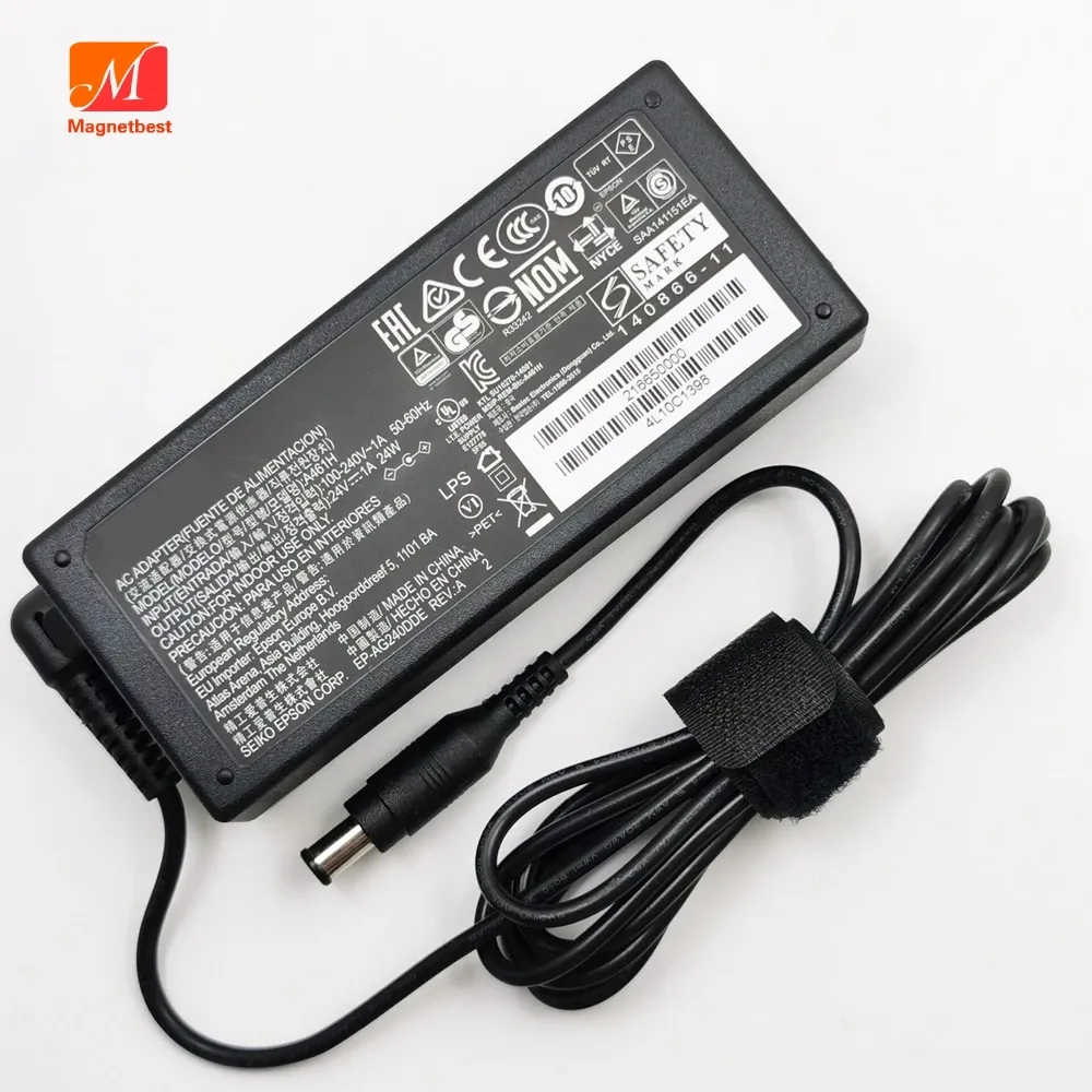 Ladegeräte 24V 1A AC DC -Adapter -Ladegerät für EPSON WF100 Tragbarer Tintenstrahldrucker 24V1A PXS05B B581A -Netzteil -Adapterkabel