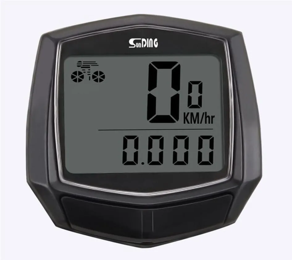 Vattentät cykeldator med LCD -digital Display Bicycle -kilometer hastighetsmätare Cykling Knoppad stoppur Ridtillbehör3553396