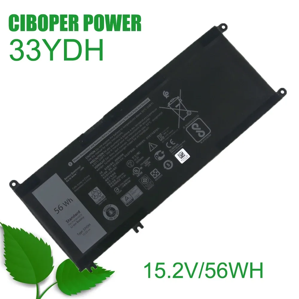 Batteries CP Batterie d'ordinateur portable original 33ydh 15.2v / 56wh pour Inspiron 17 7778 7779 7773 15 7577 G3 15 3579 5587 17 3779 7588 P30E Série