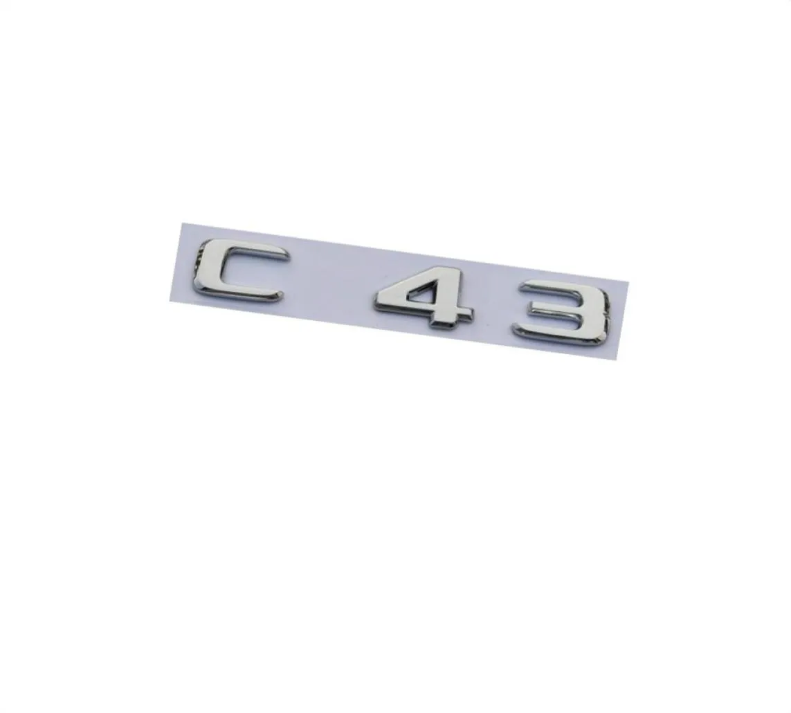 New Chrome ABS Rear Trunk Letters Badge Badges Emblem Emblems Sticker for Mercedes Benz C43 c240 AMG 2017 20194651735