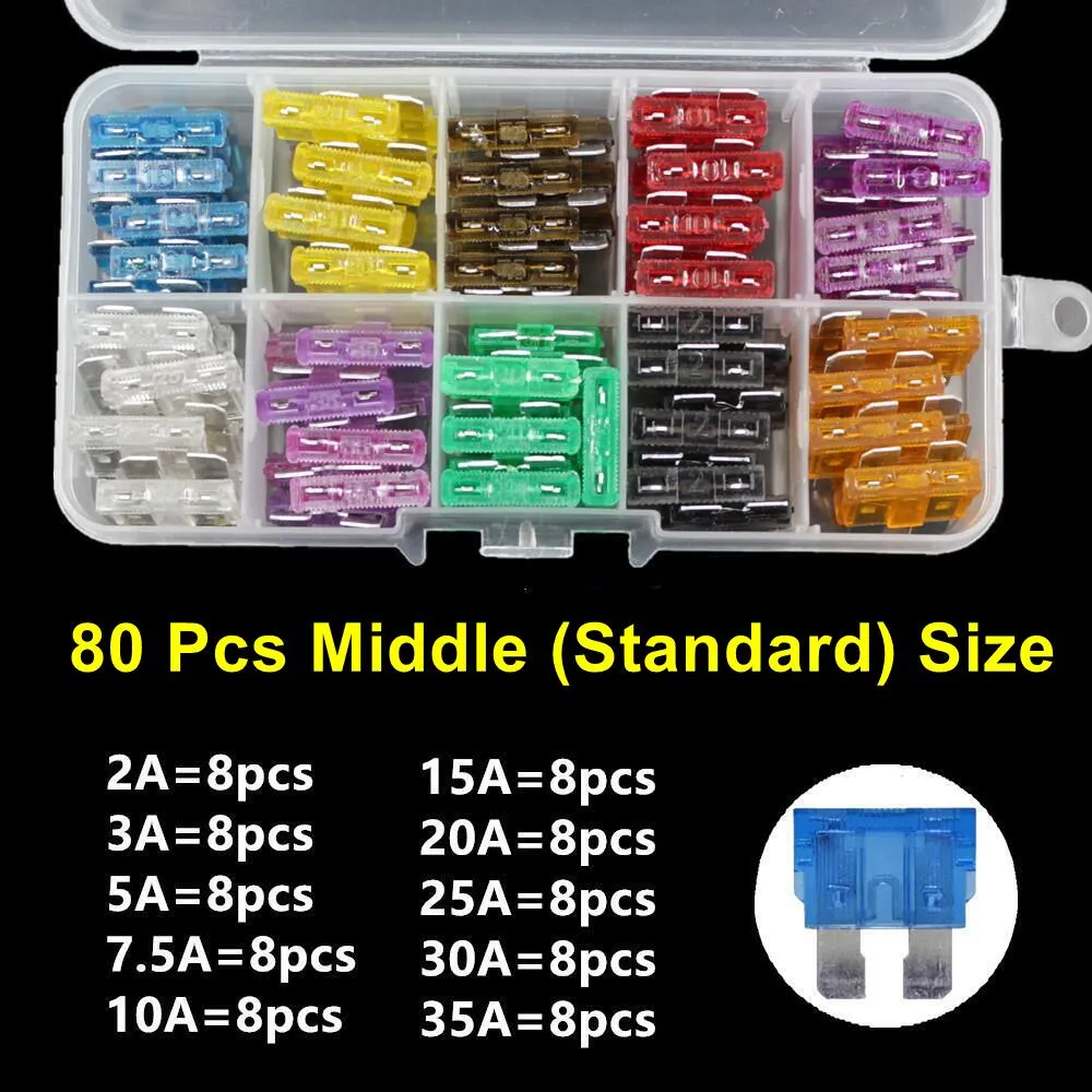 Set Da 35 Fusibili Mini Auto Universali &ndash; Mix 5A 10A 15A 20A 25A 30A &ndash; Ricambio Diretto