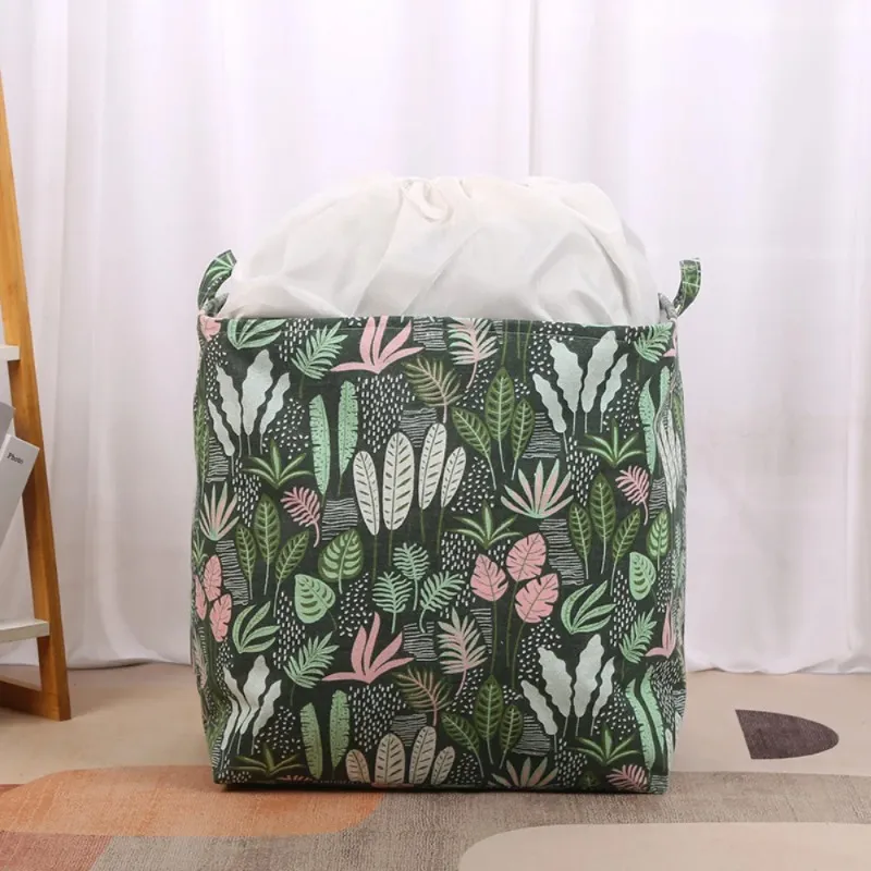 Nouveau panier à linge imprimé Portable pliable maison de rangement à linge Hamper en lin pour enfants Panier de vêtements sales