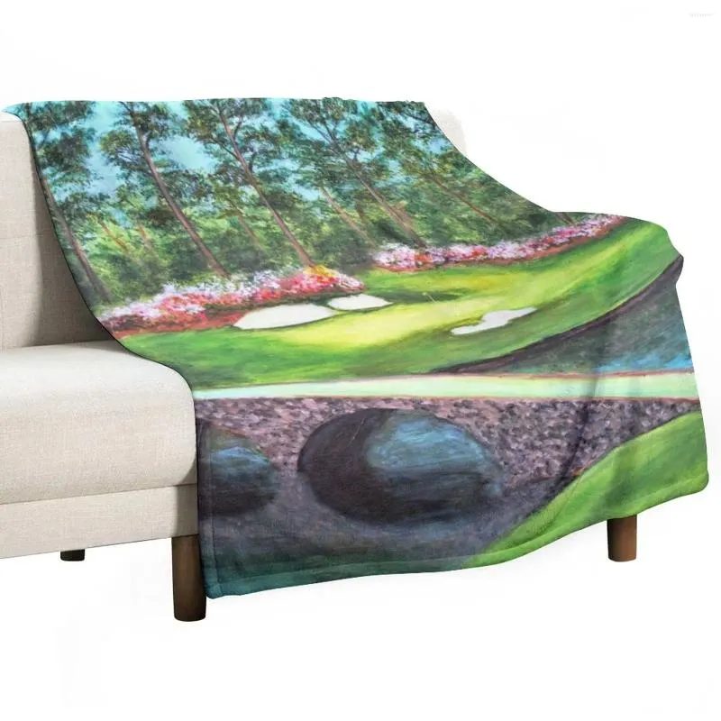 Filtar 12: e hålet på Augusta National Golden Bell Throw Filt Travel Decorative Bed Valentine Gift Ideas