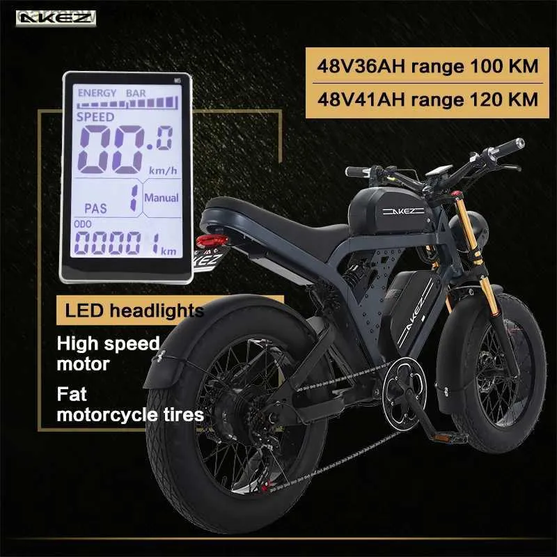 Bikes Akez Adulte Ectric Bicyc 48V 1500W Snow Bike Highway Expressway Ectory Sports Bike Mountain Ebike L48