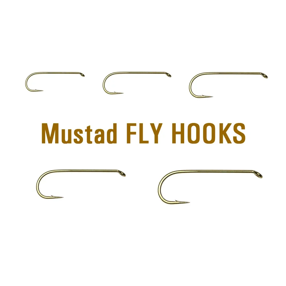 Mustad 30PCS Bronze Finish Streamer Signature Fly Fishing Hook 2X Strong 3X Long Shank Micro Barb Ringed Eye Forged Trout Hooks