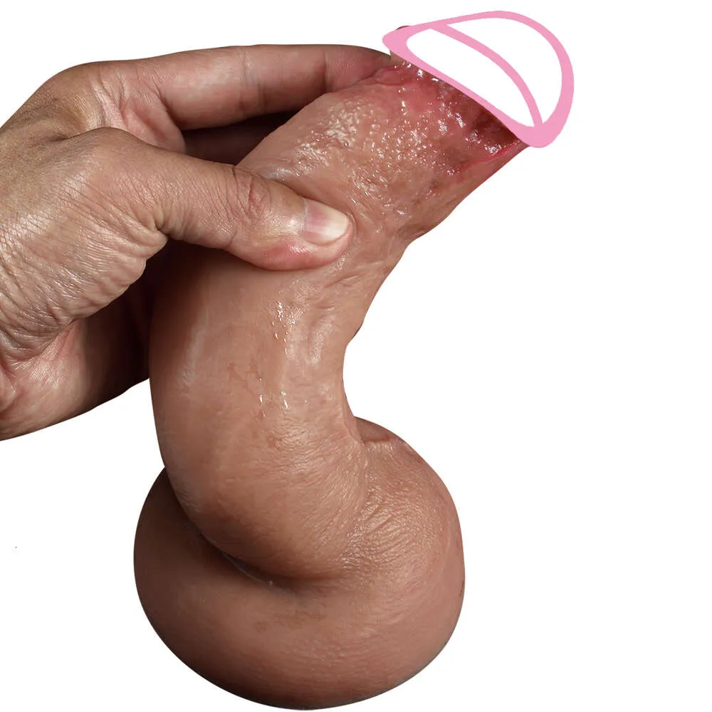 Homens de verdade Dildos de pele de silicone macio Copo grande de pênis grande pênis macho pênis barato adulto 18 vagina anal sexy brinquedos para mulheres