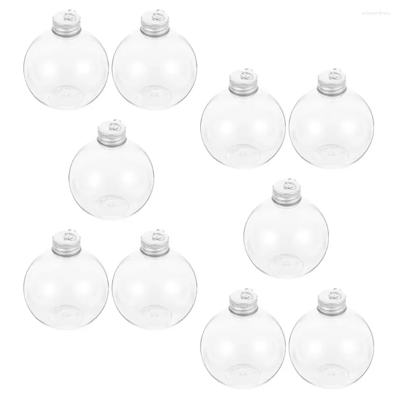 Vasi da 10 pezzi Bottiglie sferica natalizia bottiglie di succo di plastica tappi per caffè di latte contenitori di caffè chior bevande portatili anti-foglio