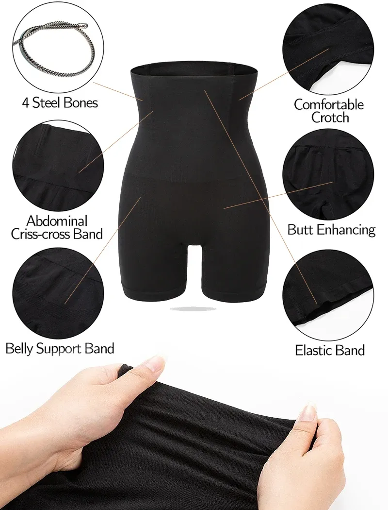 Shorts shaper a vita alta shaper shapewear for women tamponcample coscia dimmettendo taglie formatori di allenatore in vita mutandine