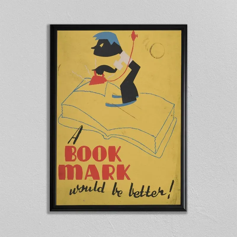 Livro mínimo de capa de livro Poster impressão de lona decorativa pintando sala de estar Presente de quarto para leitor decoração de casa de arte de parede