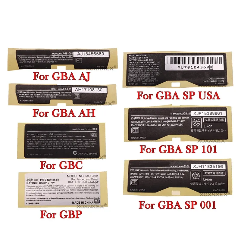 Новые наклейки на новые наклейки для GBA SP GBC GBP Game Console Counter Shell Shell Sealls Lable Seals для PS4 Pro Slim 2000 1000 1100 1200