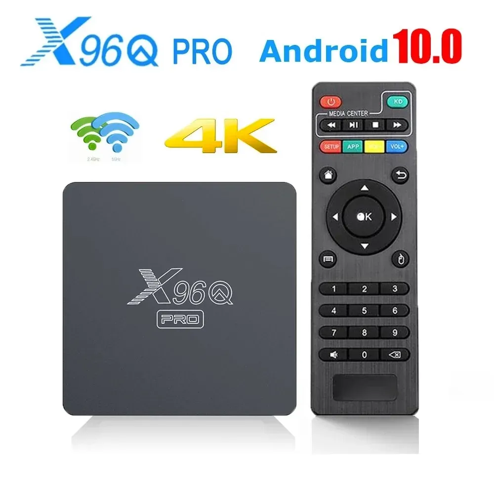 ボックスの最新x96qプロアンドロイド10.0テレビボックスAllwinner H313 2.4g 5G Wifi 4K 2GB 16GBスマートテレビメディアプレーヤーX96 Q 1G 8Gセットトップボックス