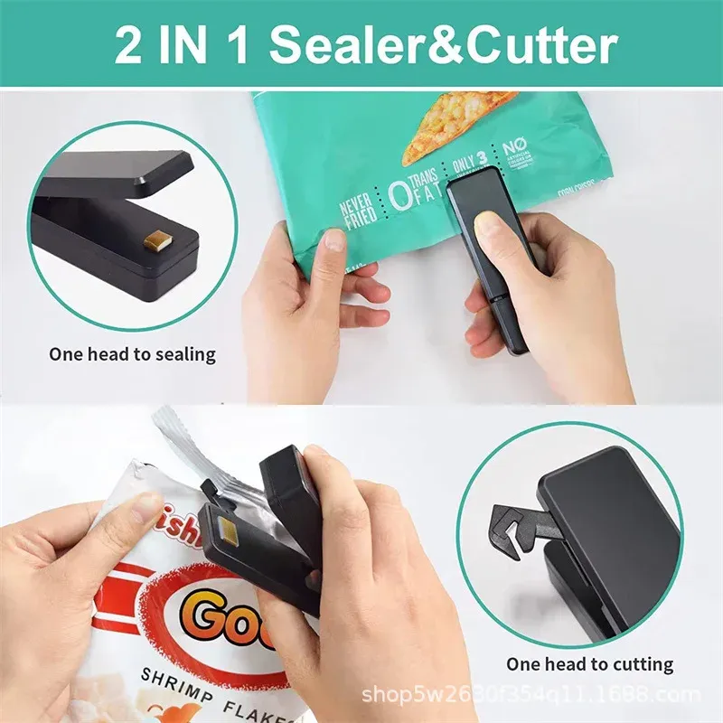 USB Mini Bag Sealer Food Package الأكياس الأداء الأداة الأداة الحرارية للأكياس البلاستيكية الأداة الذكية المحمولة سدادات حرارية مغناطيسية- لسدادات الحرارة المغناطيسية المحمولة