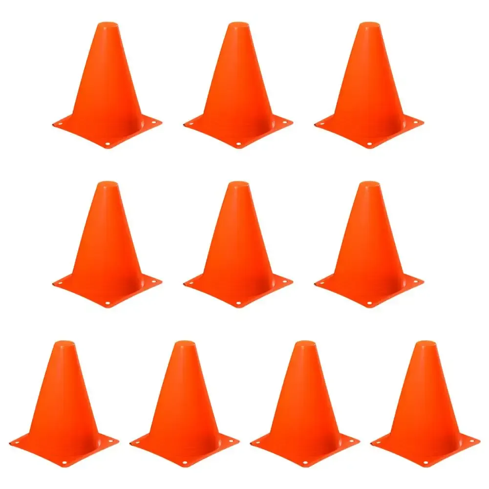 10 Cônes D’Entraînement Football – Marqueurs Plastique Haute Visibilité – Accessoires Pour Exercices De Contrôle Et Conduite De Balle