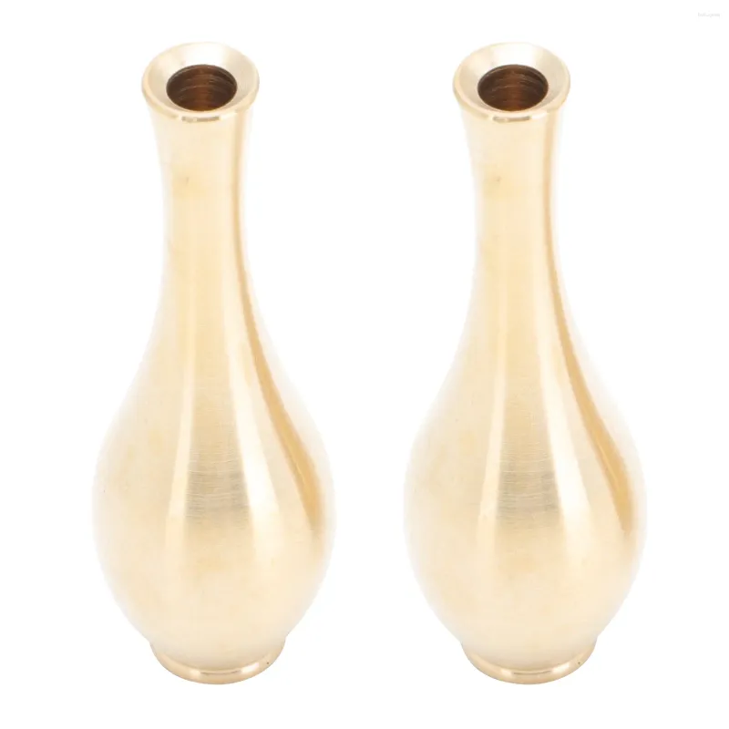 Vases 2 Pcs Ornaments Brass Mini Vase Dining Table Decorations Centerpieces Pots