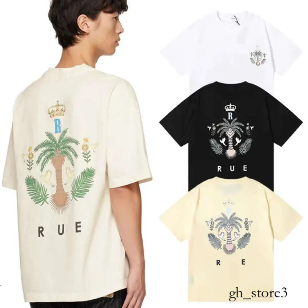 Rhude Shirt Mens T-shirt Rhude Designer Beach Style et Womens Summer Fashion Tshirt Cotton Print Street Casual Lettre courte manche C1 100