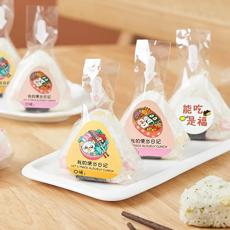 Triangle Rice Ball Packing Bag Stickers Plastic Nori Seaweed