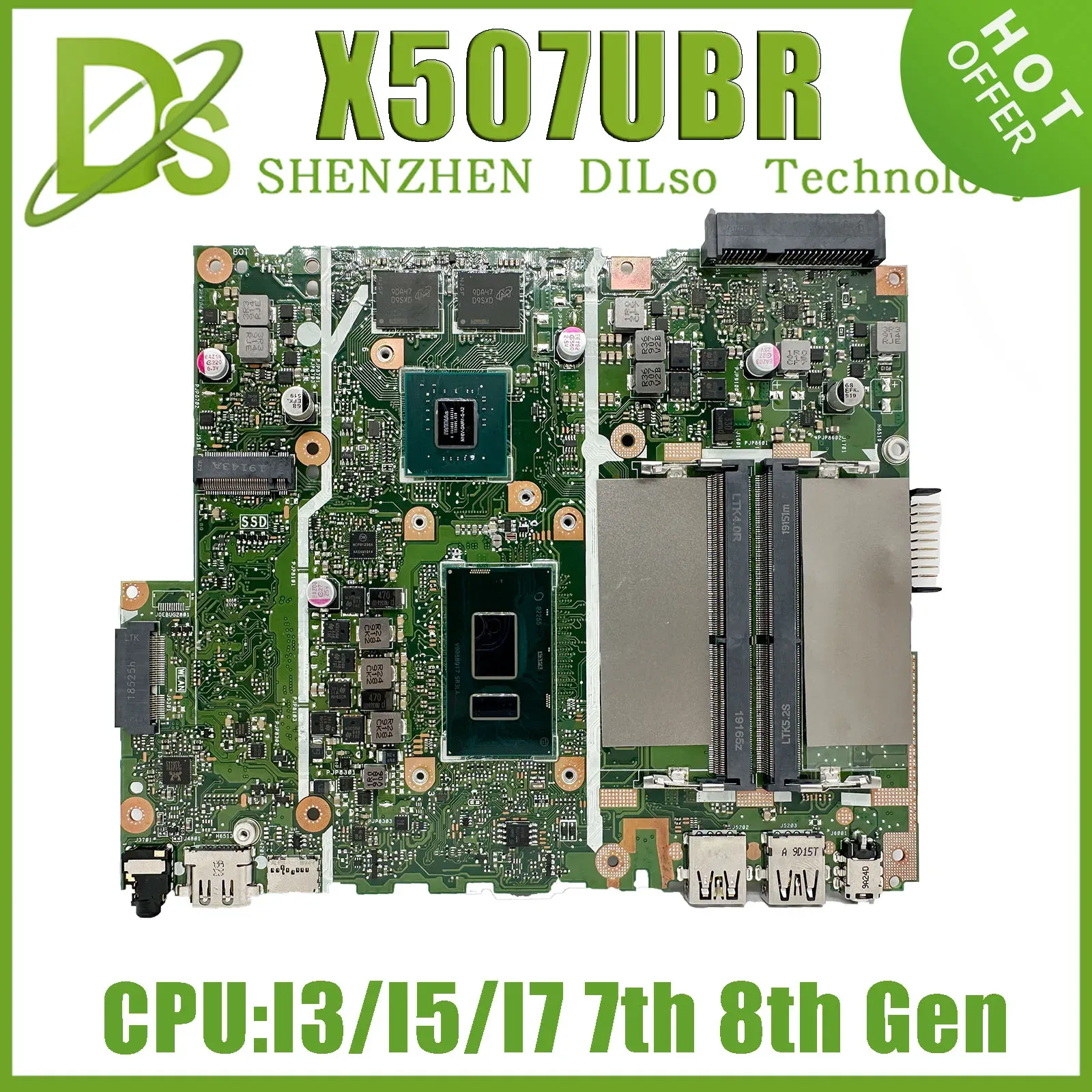 Carte mère KEFU X507UF Boîte principale pour ASUS X507UBR X507UB X507UFR X507UAR Y5000UB LAPTOP MARROTO