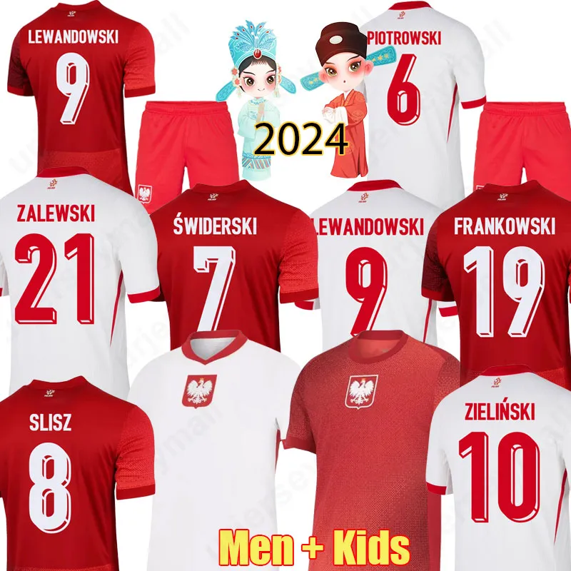 2024 2025 بولندا لكرة القدم القميص Souvenir Milik Lewandowski Krychowiak 24 25 Home Away Grosicki Piatek Zielinski Zielinski Football Shirt Men Kids Kit 214