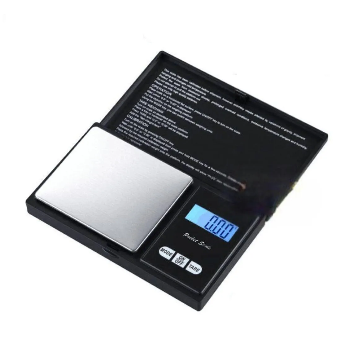 100g 001g Mini LCD Escala de bolso eletrônico de aço inoxidável Jóias portáteis Diamante de ouro Balanço de ponderação Scales5890368