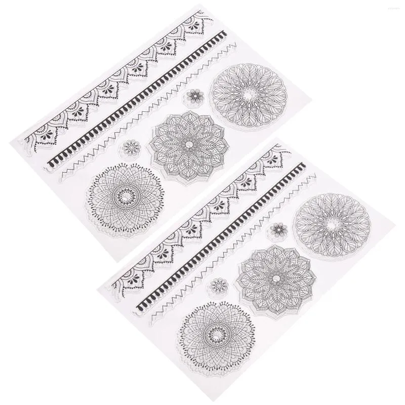 Speicherflaschen Mandala Stempel DIY PO Stempel Kleine klare Silikonhandwerk Blume Themen Haushalt Retro Dekor