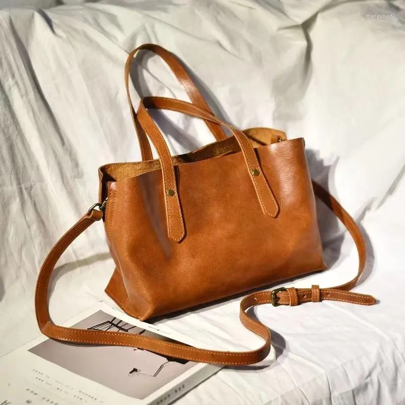 Schoudertassen Origineel ontwerp Plant-gelabeld lederen handtas Multi-compartimenten Soft Cowhide Handtas Commuter