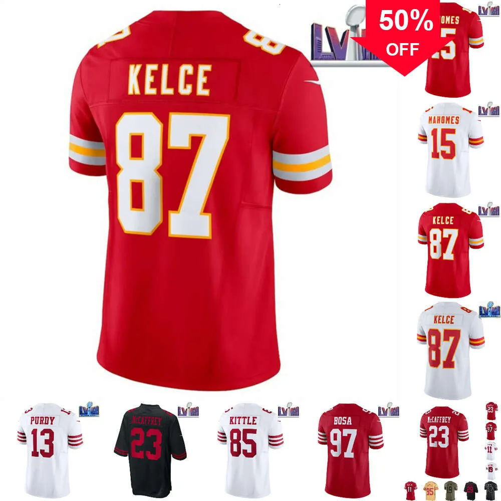 Christian Brock Patrick Purdy George Jersey Nick Travis McCaffrey Fred Mahomes Kelce Bosa Kittle Warner All Stitched Jerseys