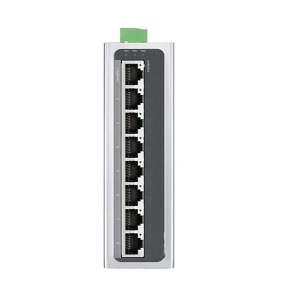 8-портовый промышленный переключатель Ethernet 100 MBIT TRACK DIN RAIL TYPE Широкий напряжение 12 В/24 В/48 В входной источник постоянного тока Высокая и низкая температурная сопротивление противоположное