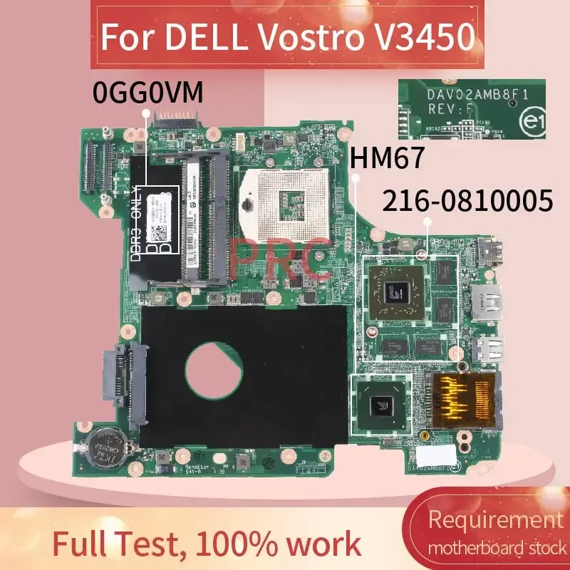 Carte mère CN0GG0VM 0GG0VM pour Dell Vostro 3450 V3450 HD7650M pour ordinateur