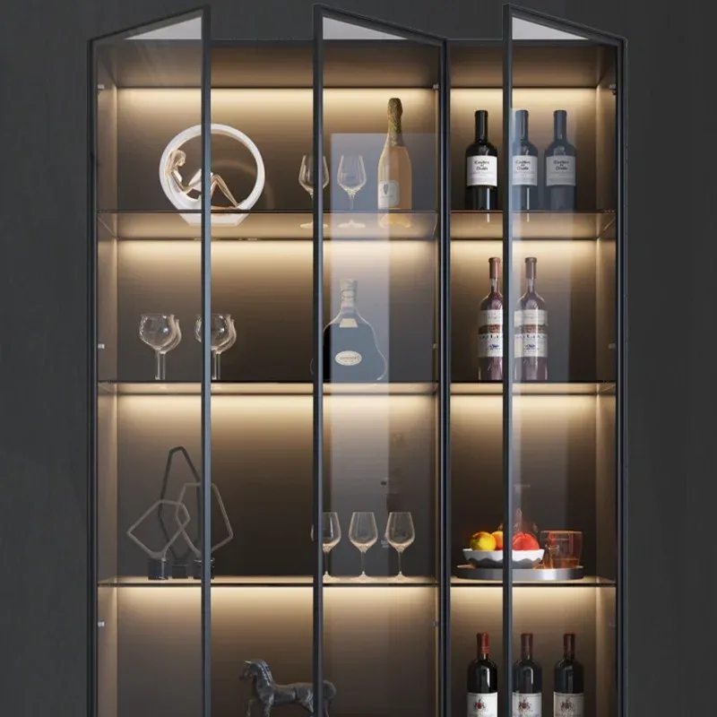 Glasspeicher Weinschränke Luxus hölzerne Haus ausstellen Weinschränke Wohnzimmer Einfachheit Estante Vinos Bar Möbel QF50JG