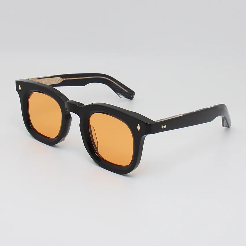 Hochwertige dicke Acetat-Quadrat-Sonnenbrille für Frauen luxuriöser Markenqualität in der Brille UV400 Outdoor Handgefertigte Mentrendy Goggles Fullset Design Hülle