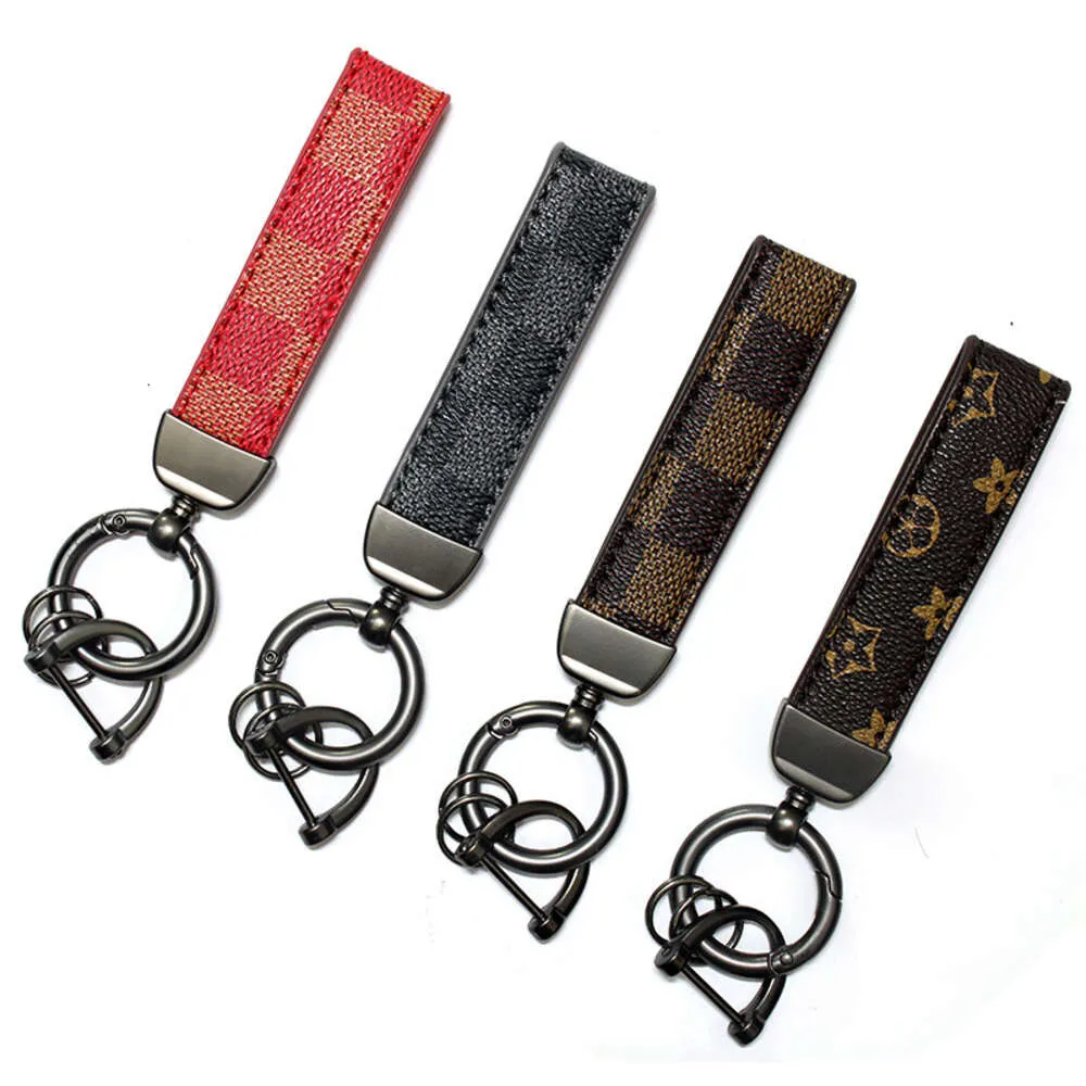 PU Car Metal Men's and Women's Trendy Belt Flower Leather Keychain Pendant