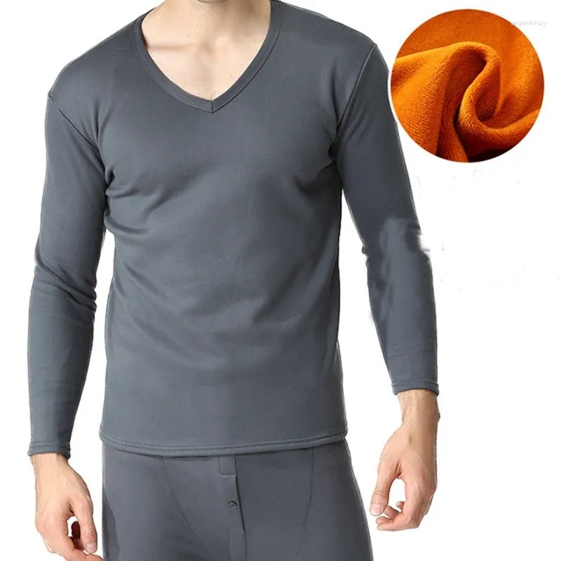 Heren thermisch ondergoed winter plus dikke sets groot formaat bodem shirt warm fluwelen pak