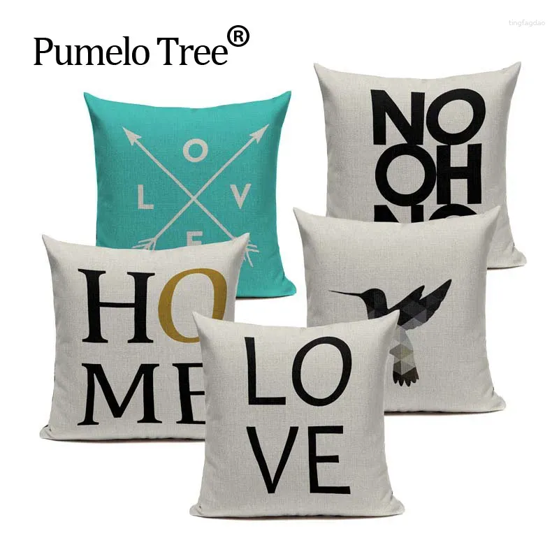 Pillow Animal Love Nordic Cover Black White Geometric House Sofa Seat Minimalist Home Decor Capa De Almofada