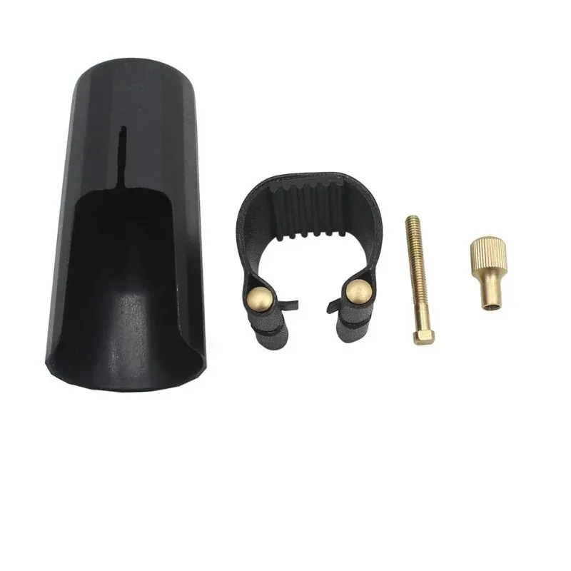 Set completo di legatura in pelle PU e dispositivo di fissaggio bocchino del clarinetto BB Alto EB con clip morsetto in bachelite e tappo un accessorio indispensabile