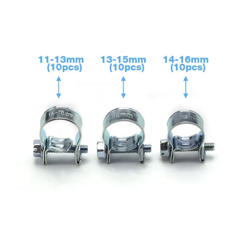 BESTYCHAO 28pcs Hose Clips Stainless Steel Ini Fuel Line Hose Clap Petrol Pipe Fuel Hose Clips - View #8