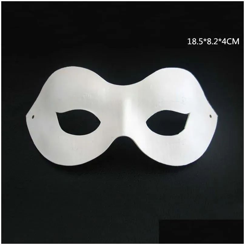 White Unpainted Face Plain/Blank Paper Pulp Mask DIY Dancing Christmas Halloween Party Masquerade Mask ZA4617