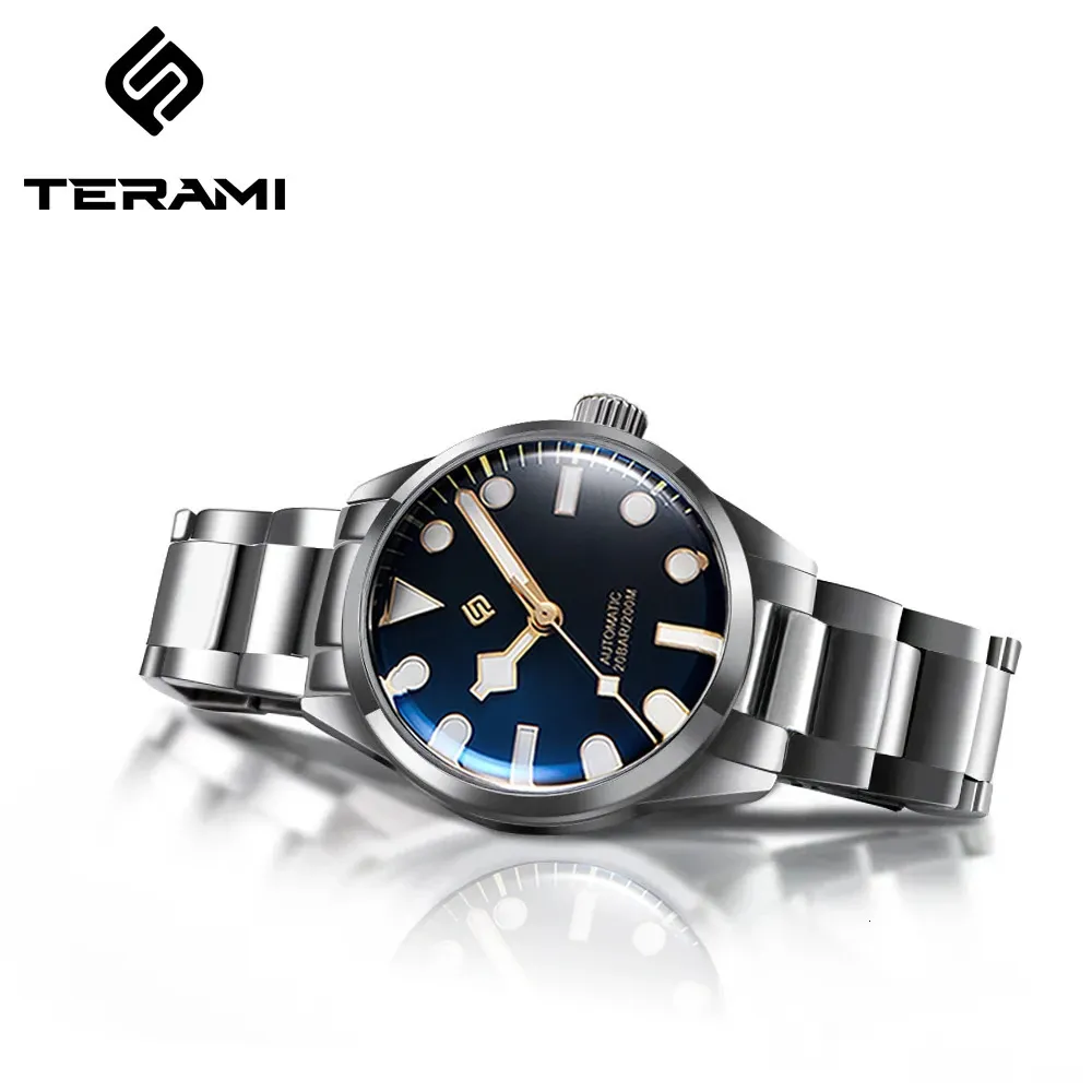 Terami 38mm Vintage Explora Series Orologio meccanico automatico per uomini Luxury NH35 Sapphire Crystal 20Bar Owatch da polso HD Lume 240409