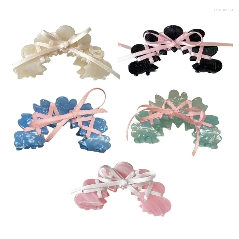 Accessoires de cheveux Clip de ruban élégant avec épingles polyvalentes acryliques accessoires accessoires exquis