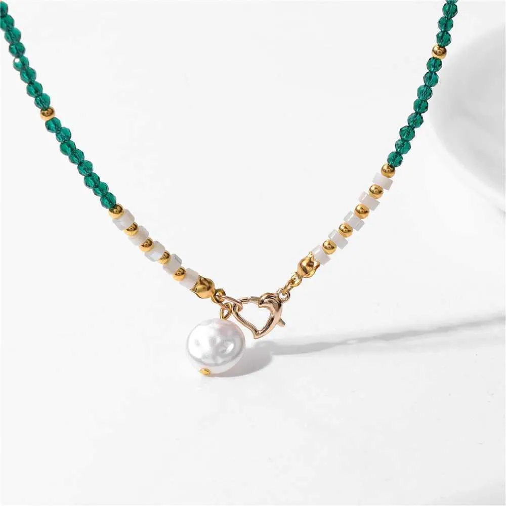 Collane a ciondolo collana perla barocca per donne 3 mm perle in pietra naturale collana fibbia per fibbia vintage nuziale gioielli eleganti giftsq