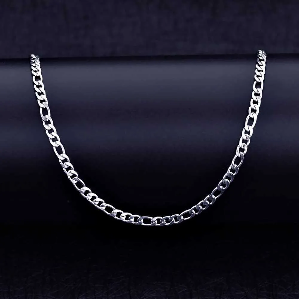 Pendant Necklaces Cheap stainless steel 4MM 3 1 long Ferrero chain necklace fashionable mens party jewelry length 50/55/60/70CM direct shippingQ