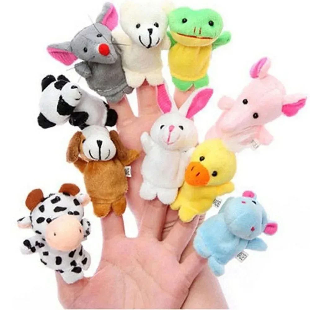 Finger Puppets Animal Puppets Children Storytelling Props Baby Bed Stories Helper Doll Set Soft Plush Kids Educational Toy