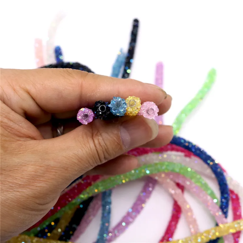 1 quintal de 6/7mm resina glitter strassm strassim corda cordão de lantejoulas de lantejoulas para colar de joalheria de joias decoração de festa de casamento