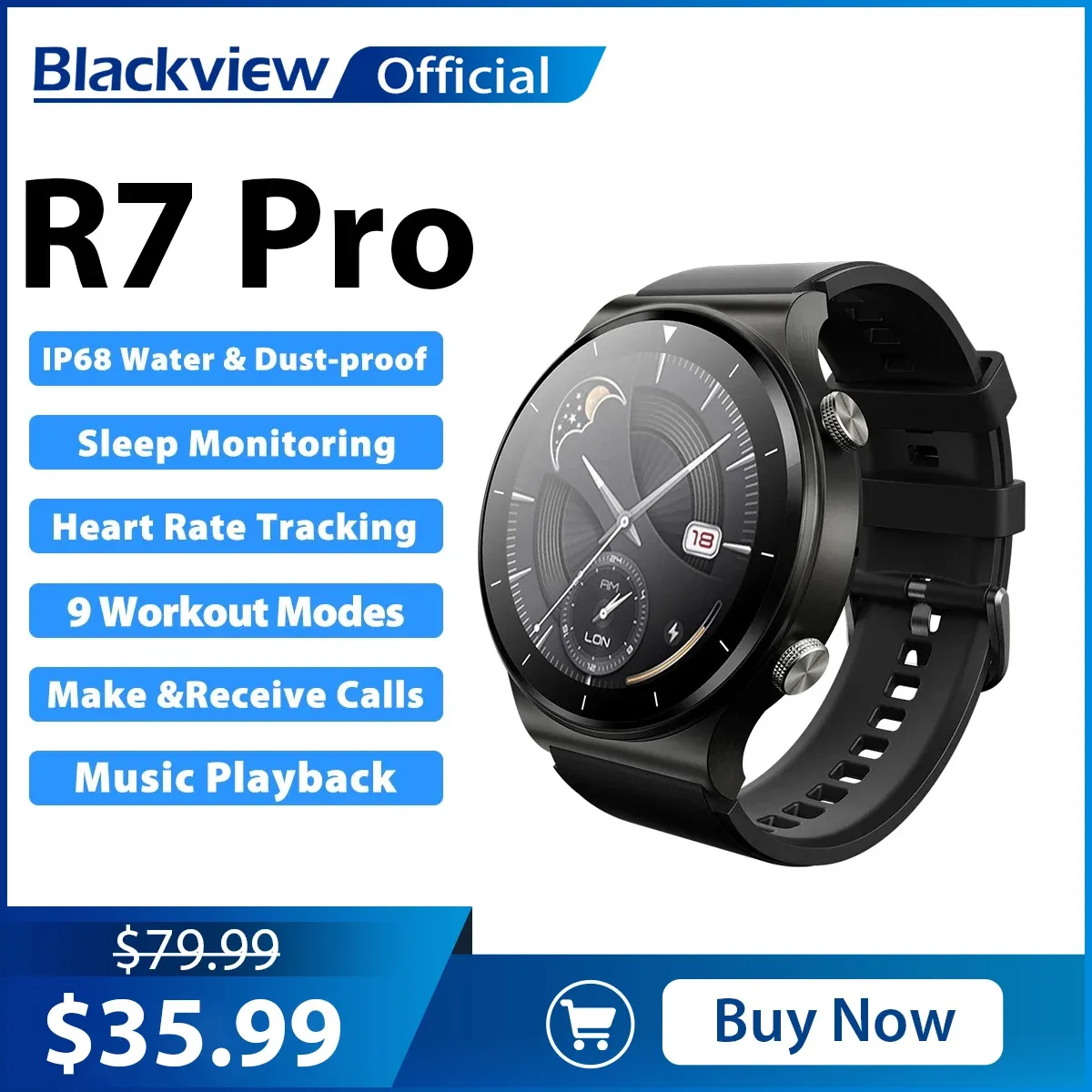 Saatler BlackView 2023 R7 Pro IP68 Su Geçirmez Fitness Akıllı İzle Bluetooth Arama Depolama Akıl Swatch Erkekler için akıllı saat