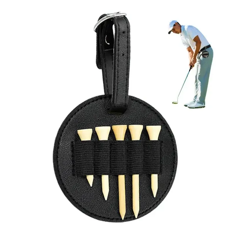 Belt Golf Tee Holder PU Leathercarrying Holders Sac de rangement de la ceinture de ceinture Black Golf Tee Organisateur pour les amoureux du golf Men Femmes