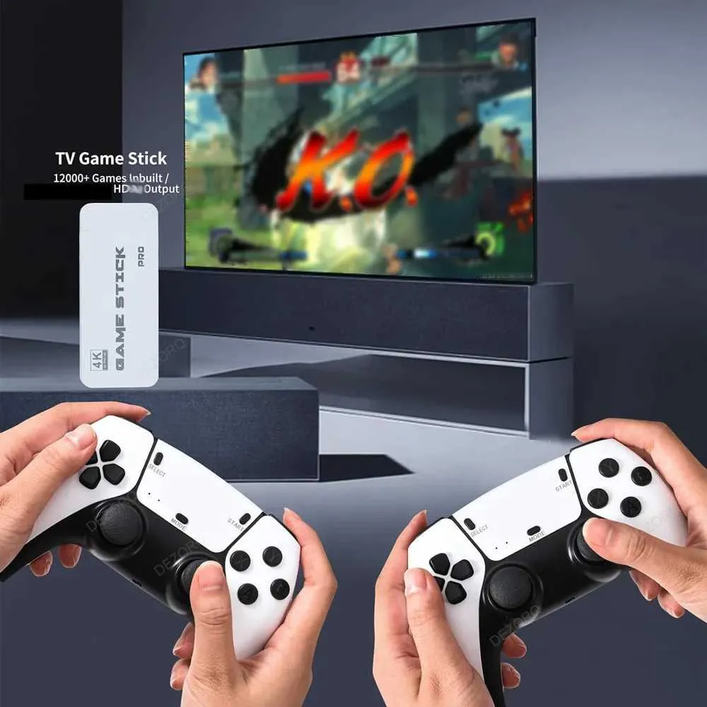 Consola Retro Con Más De 12.000 Juegos, Salida 4K, Dos Mandos Inalámbricos Y 128 GB De Almacenamiento