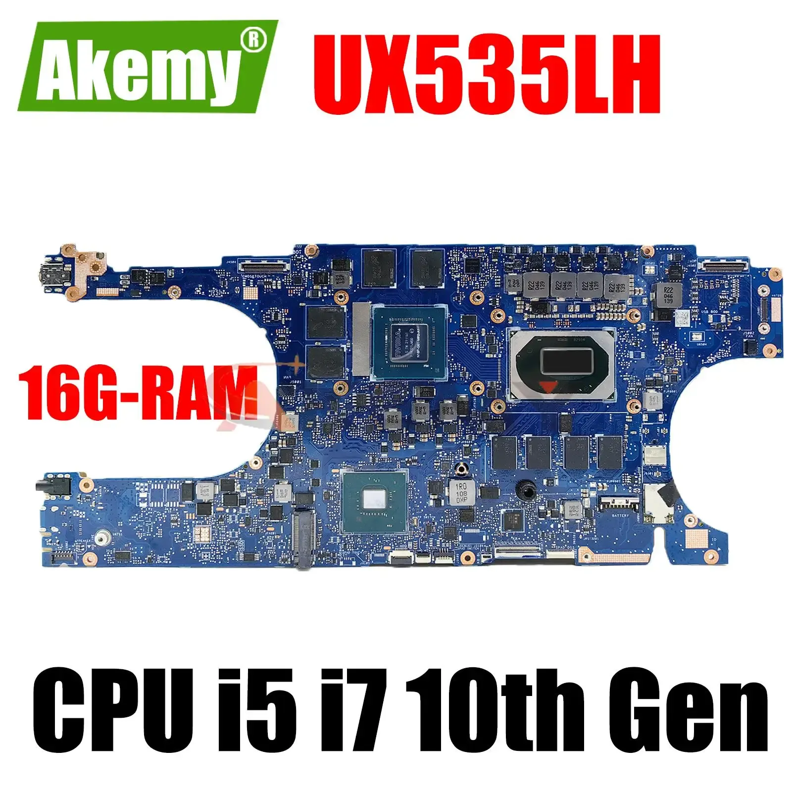 ASUS ZenBook ProのマザーボードPro 15 UX535 UX535LI UX535LH UX535LラップトップマザーボードW/ I5 I7 CPU 16GRAM GTX1650TI/ V4Gメインボード
